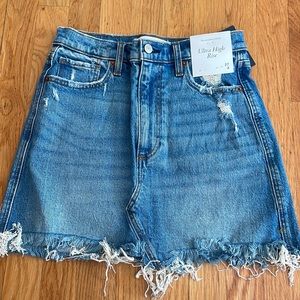 abercrombie ultra high rise denim skirt